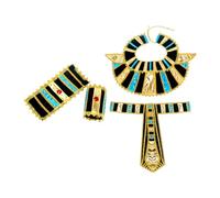 Accessoires de Costume Égyptien pour Hommes - Ensemble Poignets, Ceinture et Col Pharaon - Déguisement Festival Halloween