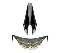 Accessoires de costume gitane pour femme - Tenue de danse du ventre - Foulard avec pièces de monnaie - Écharpe de hanche - Costume californien - Renaissances Gypsy/pirate/adulte