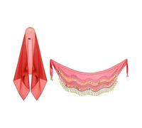 Accessoires de costume gitane pour femme - Tenue de danse du ventre - Foulard avec pièces de monnaie - Écharpe de hanche - Costume californien - Renaissances Gypsy/pirate/adulte