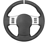 Accessoires de Couverture de Volant de Voiture antidérapants en Daim Blanc Cousu à la Main, pour décoration de Voiture Nissan Frontier Pathfinder Xterra Navara (d40), Noir