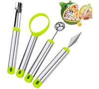 Accessoires de cuisine - Outil à découper fruits - Acier inoxydable - 4 pièces - Couleur verte