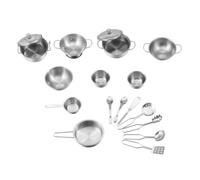 Accessoires de cuisine pour enfants - BABY VIVO - Batterie de vaisselle 22 pièces en acier inoxydable