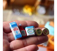 Accessoires De Cuisine Pour Maison De Poupée, Mini Modèles De Simulation De Sauce Tomate Échelle 1:12, Lait, Yaourt Et Crème Glacée