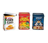 Tanner Goods - Lot de boîtes en métal Kelloggs 0085.6 - Couvercle amovible - Design alimentaire