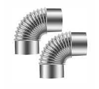 accessoires de cuisinière tuyau coulé Coude à 90 degrés en acier inoxydable for tuyau de poêle, argent, 100-120 mm, lot de 2(12cm)