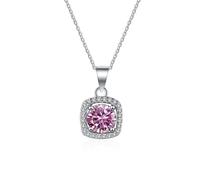 Accessoires de décoration pour Colliers Micro-Inlaid à l'émail de moissanite D Couleur pour Femmes en Forme carrée - Anniversaire, fête des mères, Valentine