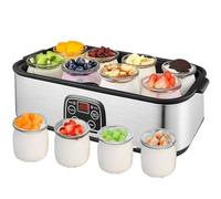 Accessoires de décoration pour la Maison, Yaourtière Automatique - 1400 ML avec 8 Pots en Verre, Contrôle Constant de la température, Affichage LED - Machi