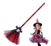Accessoires de déguisement de sorcière | Chapeau de balai fantaisie pour cosplay de sorcière, jeu de rôle, fête à thème, chapeau de sorcière, balai pour la maison, l'école, l'esce