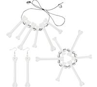 Accessoires de Deguisement Homme des Cavernes, Deguisement Halloween Accessoire Sorcière Femme Chien Os Collier Homme Cavernes Bijoux Halloween Costume Carnaval Cosplay Accessoire Adultes Enfants