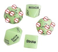 Accessoires De DéS De Cube d'action D'Enseignement Vert, Lumineux dans L'Obscurité, DéS De Jeu pour La Saint-Valentin, Anniversaires Et Autres éVéNements De Vacances, Cadeau De Couple - K + 1