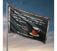 Accessoires de drapeau de jardin avec message d'amour avec thé turc sur tableau noir pour chambre, adolescente, fille, garçon de campagne (60 x 90 cm)