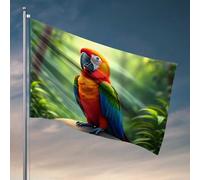 Accessoires de drapeau de jardin coloré perroquet dans la jungle, décoration amusante de chambre à coucher (152 x 244 cm)