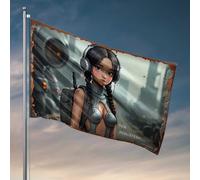 Accessoires de drapeau de jardin Future Warrior: The Peri-Steral In Urban Battle Gear Flag Music Decor Accessoires de terrasse (120 x 180 cm)