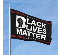 Accessoires de drapeau de jardin noir « Lives Matter Blm » pour décoration de chambre de garçon (60 x 90 cm)