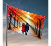 Accessoires de drapeau de jardin romantique pour promenade en automne, décoration de chambre à coucher (120 x 180 cm)