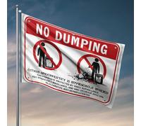 Accessoires de drapeau de jardin sans déversement : respectez nos règles de déchets pour décoration de musique Accessoires de terrasse (152 x 244 cm)