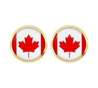 Accessoires de drapeau du Canada Boucles d'oreilles Mode Vacances Maquillage et modélisation exquise Célébrez le 150e anniversaire de la fête nationale du Canada. Jhu306, 1.2cm, Métal