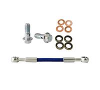 Accessoires de freinage Durite De Frein Hydraulique Tressée Bleue 0°-0° pour Moto Tout-Terrain, Câble d'embrayage, Tuyau D'huile, Raccord Banjo M8x1,25 Mm(240cm)