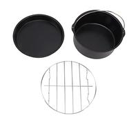 Accessoires de friteaux niiyen, gâteau à la cuisson en acier inoxydable, gril à pizza, revêtement antiadhésif pour lave-vaisselle en toute sécurité noir (6 pouces)