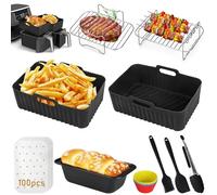 Accessoires de friteuse à air chaud, accessoires pour friteuse à air chaud, pour Ninja Foodi Max Dual Zone AF300EU AF400EU 7,6L-9,5L/COSORI 8,5L/Cookwise 9L Dual Zone Air Fryer, sans BPA, accessoire