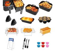 Accessoires de friteuse à air chaud, pour Ninja Foodi AF400EU, AF300EU, accessoires Airfryer pour Ninja Foodi Max Dual Zone, insert en silicone avec autres accessoires Dual Ninja Airfryer, accessoires