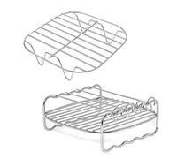 Accessoires De Friteuse À Air De 8 Pouces, Support De Brochette De Gril Carré For Friteuse À Air, Four For 5,5 L, Compatible For COSORI, Compatible For Philips, Panier(Grill and steam rack)