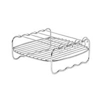 Accessoires De Friteuse À Air De 8 Pouces, Support De Brochette De Gril Carré For Friteuse À Air, Four For 5,5 L, Compatible For COSORI, Compatible For Philips, Panier(4 skewers grill rack)