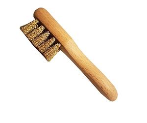 Accessoires de Fumigation Bijos Brosse en Laiton avec poignée, Environs 12 cm - pour Le Nettoyage des Tamis de Fumigation
