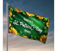 Accessoires de garage pour caverne d'homme : célébration de la Saint-Patrick avec joie et prospérité, décoration de cour arrière, drapeaux de dortoir pour hommes (120 x 180 cm)