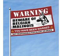 Accessoires de garage pour caverne d'homme, méfiez-vous du drapeau belge malinois pour chambre, décoration de piscine (120 x 180 cm)