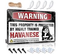 Accessoires de garage pour homme cave Warning This Property Is Protected By A Highly Trained Havanese Tin Sign Bar Mirrors for Man Cave Door Sign For Bedroom (30 x 40 cm)