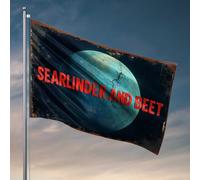 Accessoires de garage pour homme grotte Searlinder et betterave : un drapeau de collaboration cosmique décorations de cour pour les gars (60 x 90 cm)