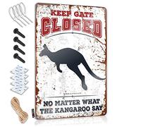 Accessoires de garage pour Man Cave Keep Gate Closed No Matter What The Kangaroo Say - Plaque en étain - Miroirs pour porte de chambre à coucher (20 x 30 cm)