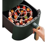 Accessoires de grille de friteuse à air | Grill en acier inoxydable avec brochettes | Lavable et résistant à la chaleur | Design suspendu vertical pour légumes fruits à viande | Idéal pour les chefs