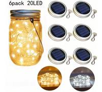 Accessoires de guirlande lumineuse solaire en forme de boule en verre craquelé pour couvercles de bocal en verre solaire. Guirlande lumineuse à LED en fil de cuivre sans bouteille pour terrasse extéri