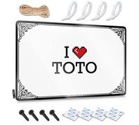 Accessoires de jardin, panneaux muraux amusants, décoration murale amusante, panneau en métal rustique de qualité supérieure pour grotte d'homme | Cadeau de vacances personnalisé I Love Toto (20 x 30