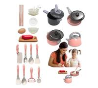 Accessoires de Jeu de Cuisine, Ensemble de Jouets de Cuisine pour,28X Ustensiles Batterie de Cuisine Jouets - Ustensiles de éducatifs, Jouets, Ensemble de casseroles et poêles Amusants pour