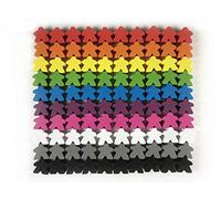 Accessoires de Jeu de Société Multicolores (100 Meeples en Bois)