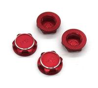 Accessoires de Jouets Couvercle d'écrou Hexagonal de Roue en métal M12, 17Mm, 4 pièces, pour Moteur King 1/7 KM RC Voiture de Rallye Arrma Mojave, pièces de Mise à Niveau, Accessoires(Red)