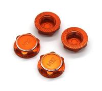 Accessoires de Jouets Couvercle d'écrou Hexagonal de Roue en métal M12, 17Mm, 4 pièces, pour Moteur King 1/7 KM RC Voiture de Rallye Arrma Mojave, pièces de Mise à Niveau, Accessoires(Orange)
