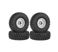 Accessoires de Jouets Jeu de pneus de Jante de Roue Beadlock 110 Mm 1.9, 4 pièces, pour Voiture sur chenilles 1/10 RC Traxxas TRX4 RC4WD D90 Axial SCX10 II III Redcat(Silver)