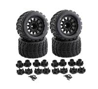 Accessoires de Jouets Pneus en Caoutchouc pour Monster Truck 1/10, 4 pièces, 12Mm et 1/10 Roue hexagonale de 14Mm pour Voiture RC Traxxas Arrma Redcat HSP HPI Tamiya Kyosho(Yellow)