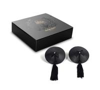 BIJOUX INDISCRETS Burlesque Pastise, Cache Sein Auto-Fixant et Hypoallergénique en Cuir, Noir NOIR