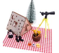 Accessoires de lutin de Noël - Kit de porte de lutin miniature - Décoration miniature - Lutin de Noël - Maison de poupée - Accessoires miniatures - Bricolage - Mini tente en bois - Bottes - Feu de