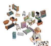 Accessoires De Maison De en Bois - Accessoires pour Ensemble De Jeu Miniature,Jeu Créatif d'Intérieur pour | pour Usage Lors des Fêtes, À La Maison, en Classe, en Voyage, À La Maternelle, À La
