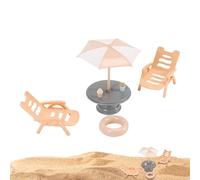 Accessoires de maison de miniature, accessoires de plage de maison de , jolie table de table décoration de plage pour parapluie de plage | Figurines décoratives Accessoires de maison de
