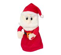 Accessoires de maison de poupée 1/12 Père Noël Peluche Poupées chantant des chansons anglaises Les jouets pour enfants sont et beau lit de poupée (rouge, 32 x 19 x 14 cm)