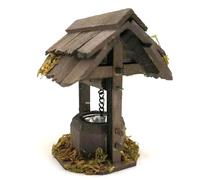 Accessoires de maison de poupée à l'échelle 1/12, puits de couloir en bois pour meubles de maison de poupée à l'échelle 1/12 avec poignée rotative, seau de levage et de levage, accessoires à l'échelle