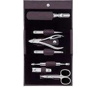 ZWILLING Classic Inox Étui en Cuir de Vache avec Bouton-Pression Fixation 7-Pièces Set, Pourpre, 1 Unité