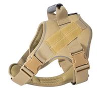 Accessoires de marche pour chiens Harnais de chien de grande taille Tactique Gilet militaire Pet berger allemand Golden Retriever Training(Khaki,S 7-15KG)